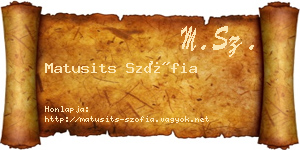 Matusits Szófia névjegykártya